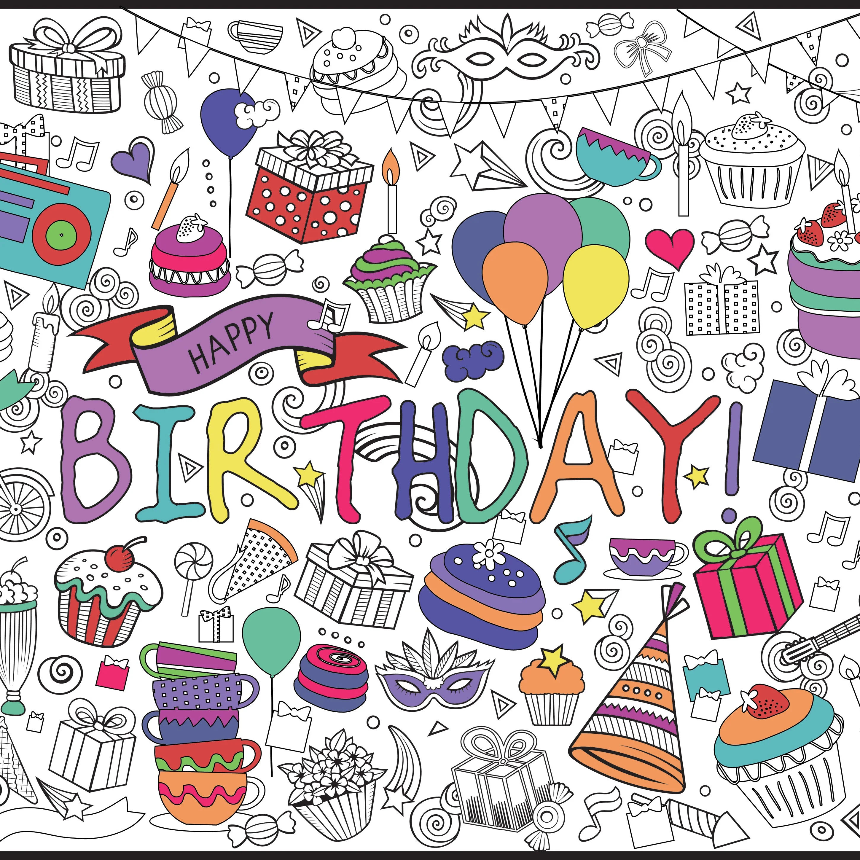 Birthday Everyday Event Poster and Banner | Large Coloring & Activity Poster for Celebrations, Kids, and Parties - Image 9