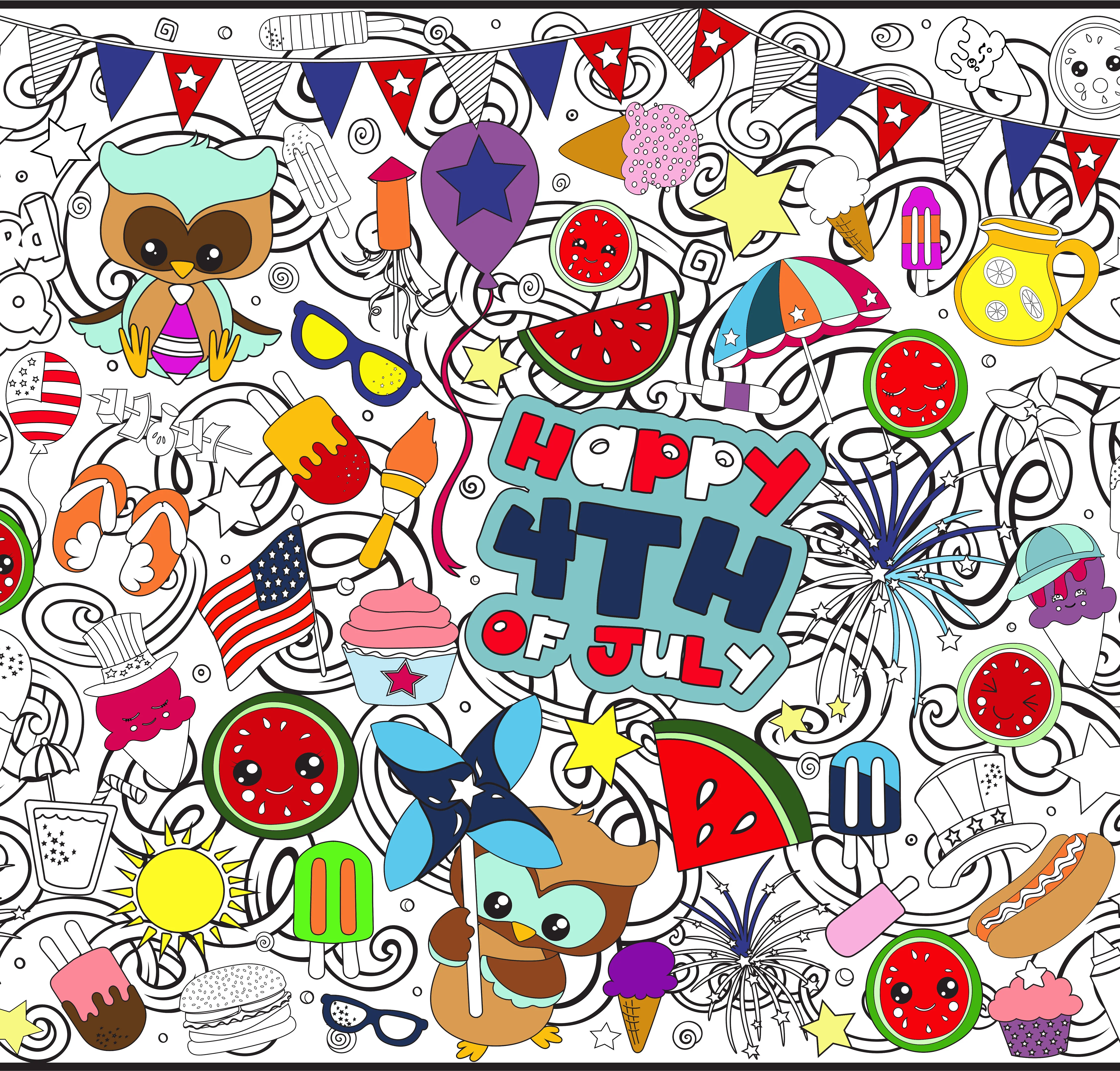 4th of July Everyday Event Poster and Banner | Large Coloring & Activity Poster for Celebrations, Kids, and BBQ's - Image 10