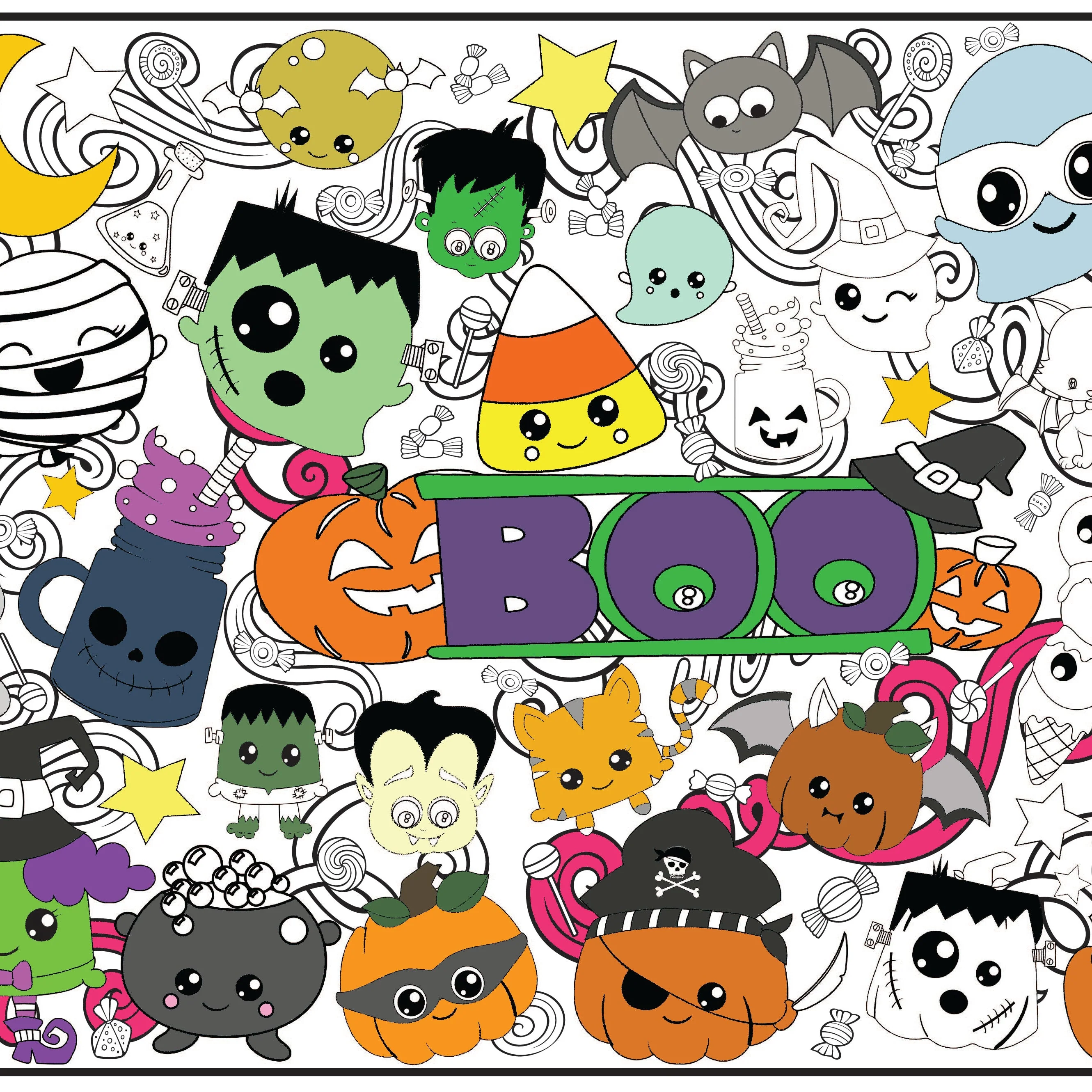 Halloween Boo Babies Everyday Event Poster and Banner | Large Coloring & Activity Poster for Celebrations, Kids, and Halloween Parties - Image 8