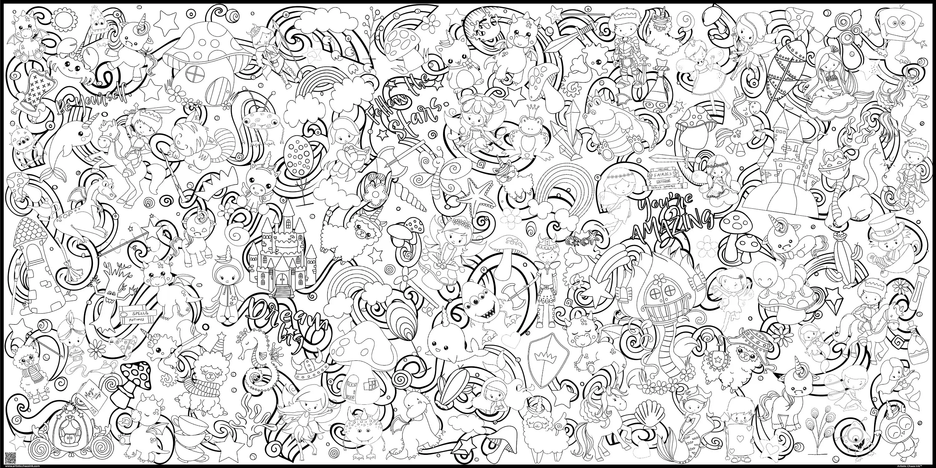 Magical Creatures Everyday Event Poster and Banner | Large Coloring & Activity Poster for Magical Celebrations, Kids, and Parties - Image 3