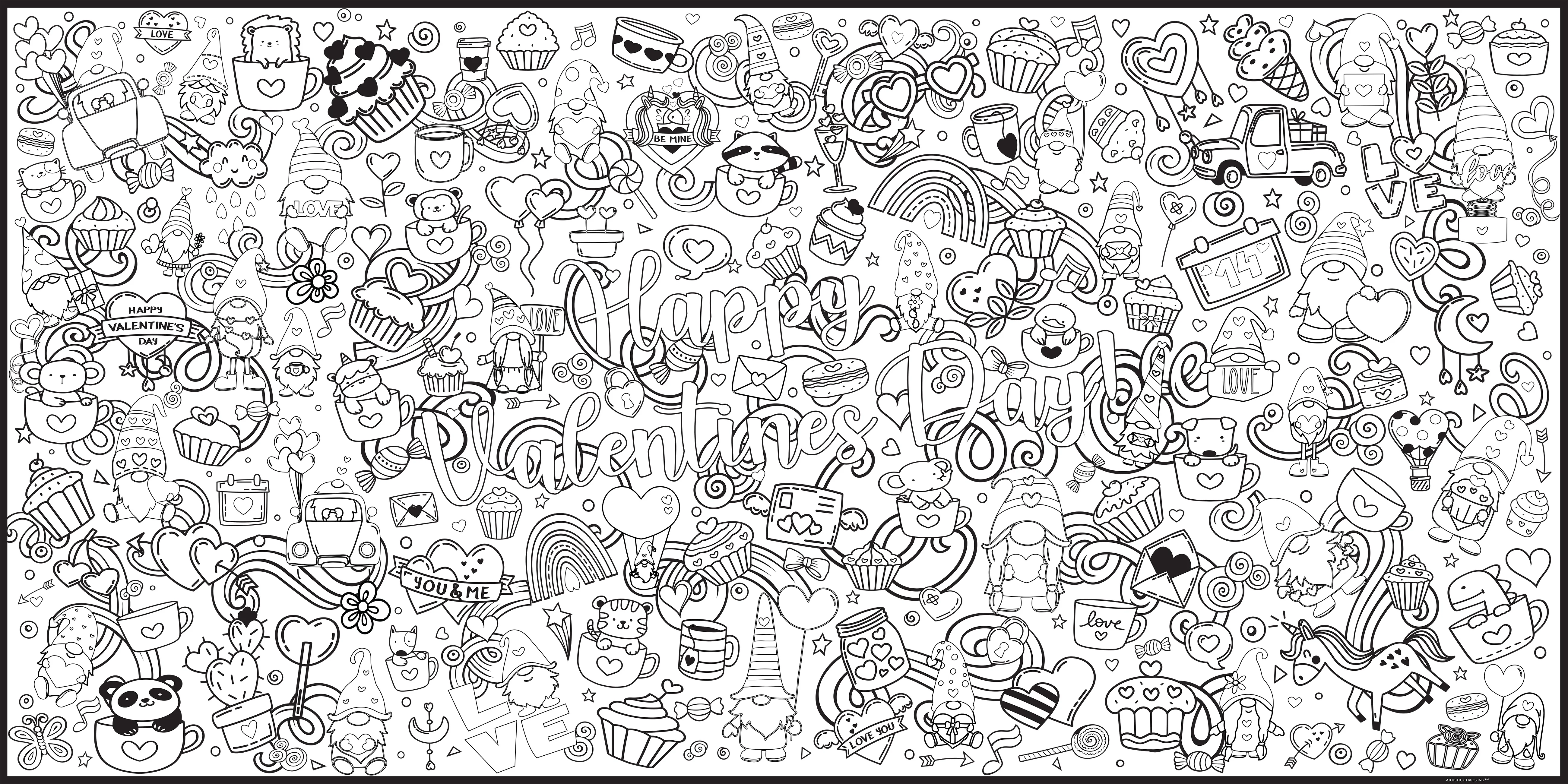 Valentine's Day Everyday Event Poster and Banner | Large Coloring & Activity Poster for Celebrations, Kids, and Classroom Parties - Image 3