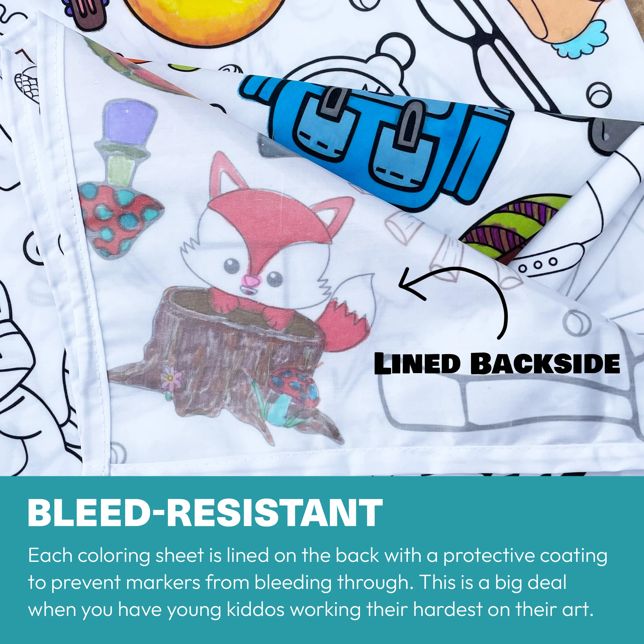 Fantasy Washable Coloring Tablecloth- Reusable Coloring Activity - Image 4