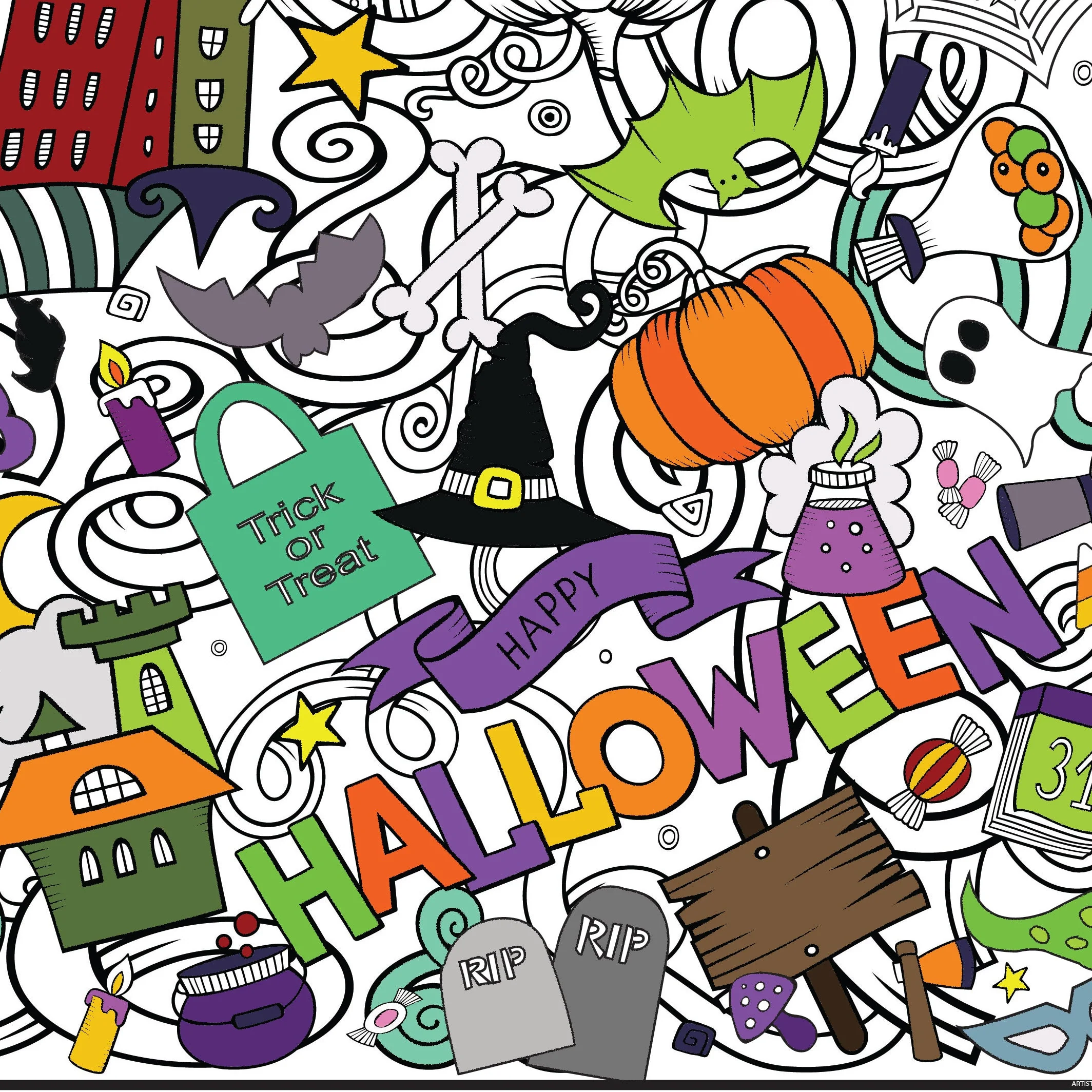 Halloween Everyday Event Poster and Banner | Large Coloring & Activity Poster for Celebrations, Kids, and Halloween Parties - Image 6