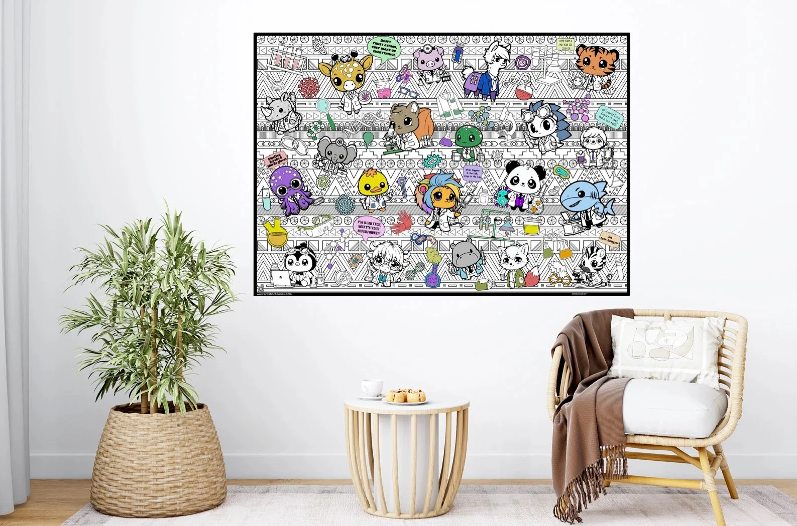 Lab Animals Lab Week Coloring Poster - Lab Week Appreciation Wall Art - Image 12