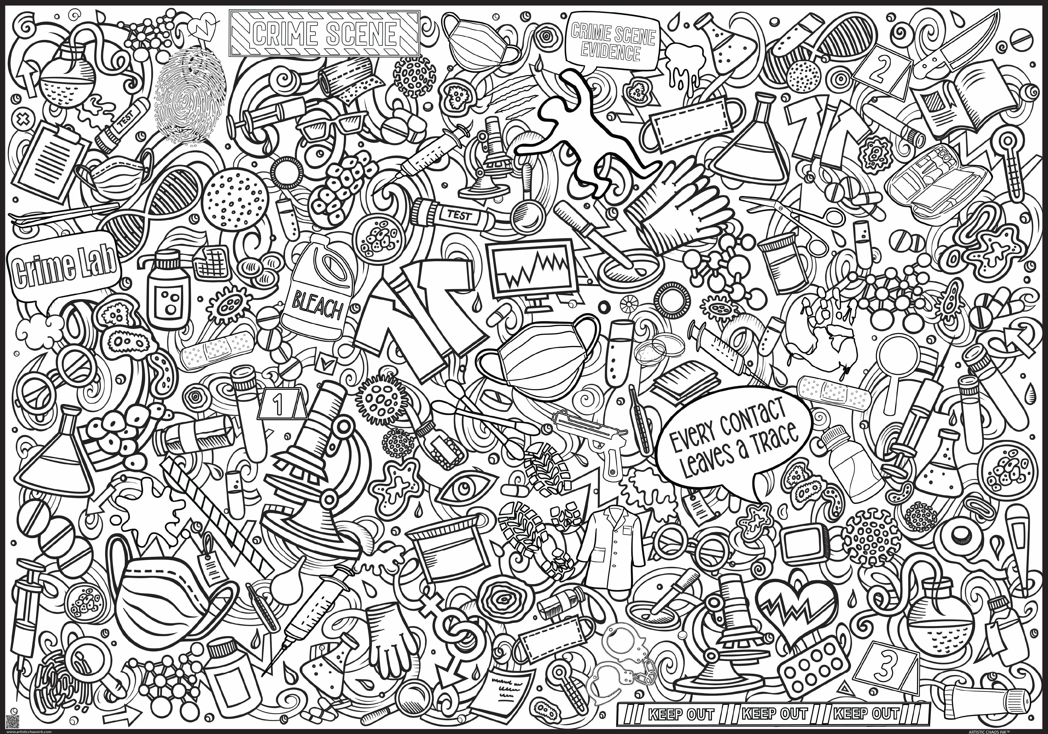 PERSONALIZED Crime Lab Giant Coloring Poster | Lab Coloring - Image 3