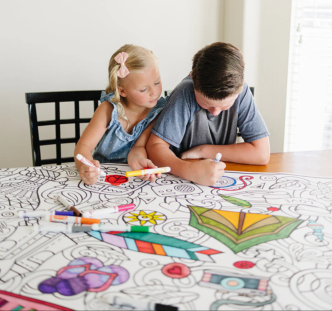 Bohemian Hippie Giant Coloring Poster - Large group Activity for all the Free Spirits, Stress-Free Peace Love Coloring for All - Image 3