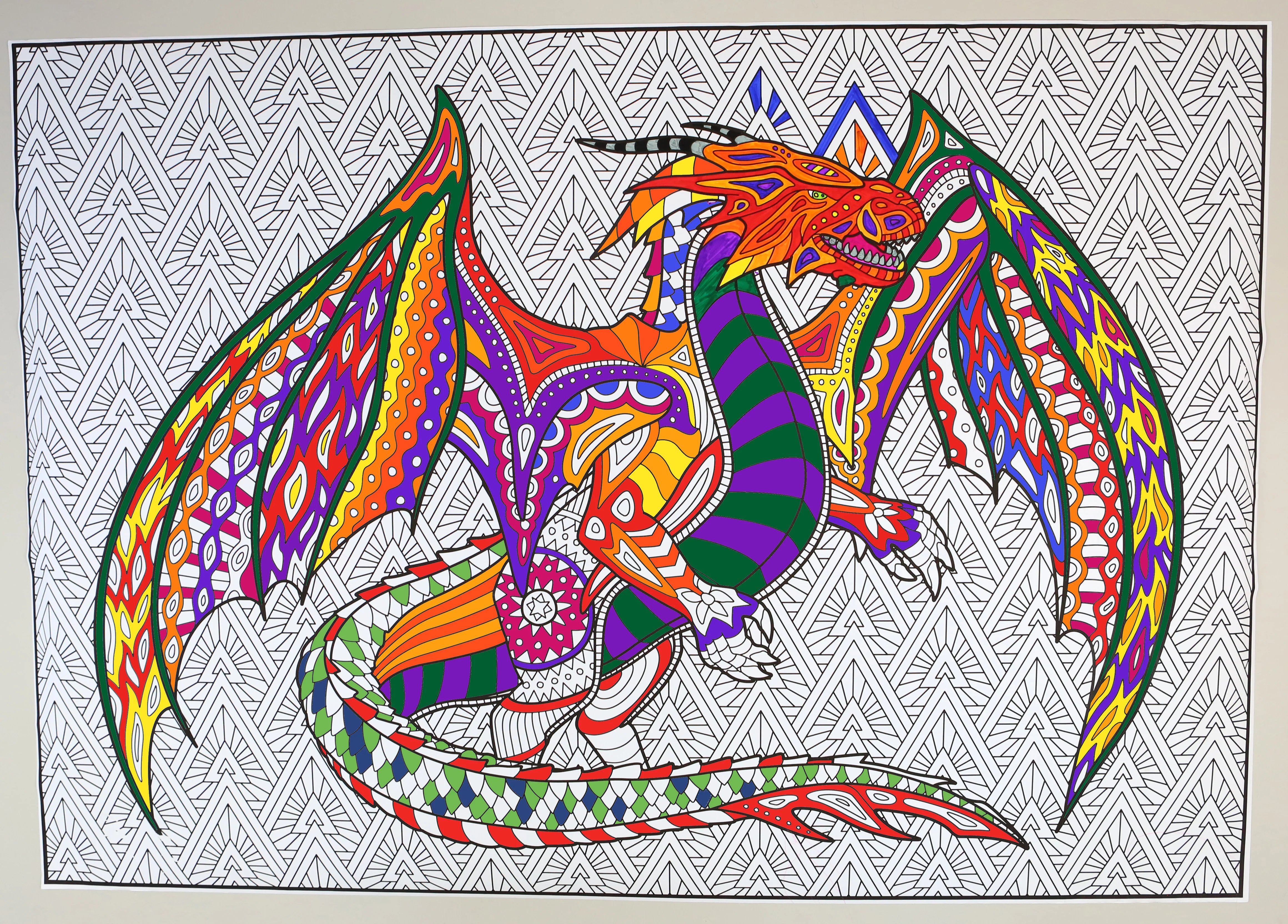 Dragon Giant Coloring Poster-Large Mythical Coloring Wall Art, Fantasy Group Coloring Activity for Kids & Dreamers - Image 6