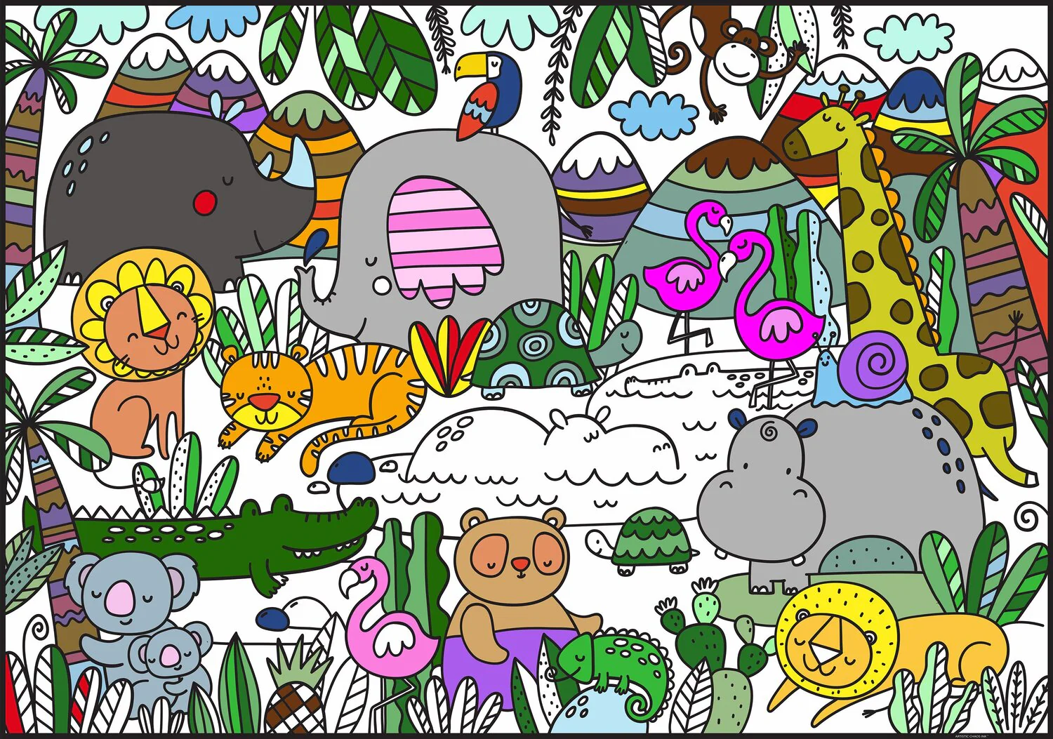 Jungle Giant Coloring Poster-Coloring Wall Art, Open Space Design for Group Coloring - Image 7
