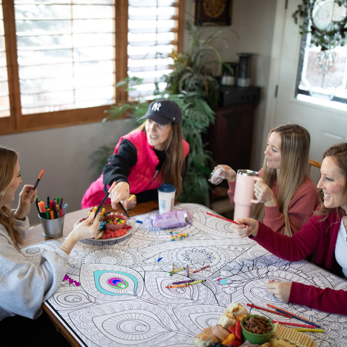 Giant Peacock Coloring Poster. Collaborative Coloring for Groups. - Image 8