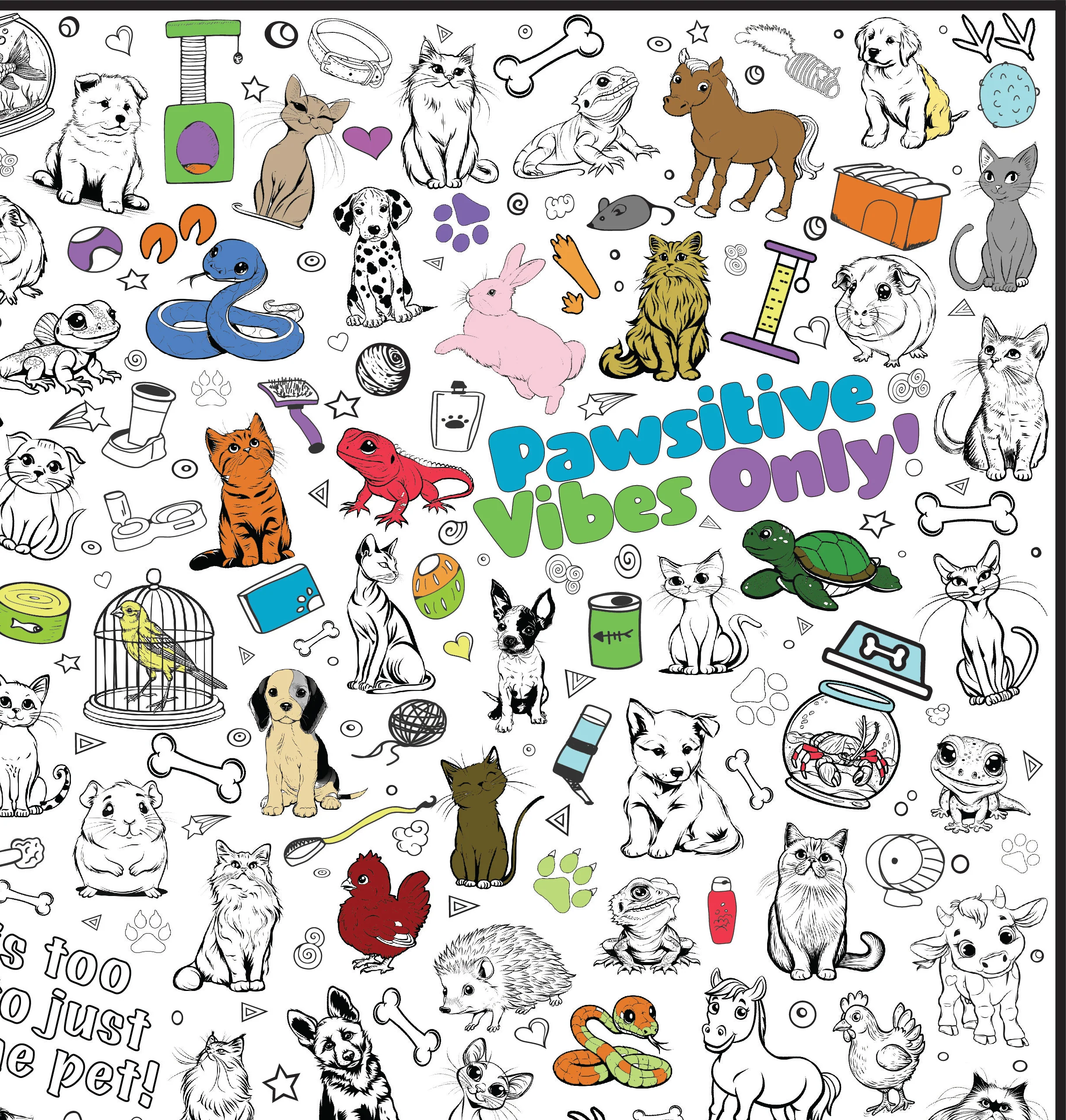 Personalized Giant Pet Coloring Poster | Team Group Coloring - Image 15