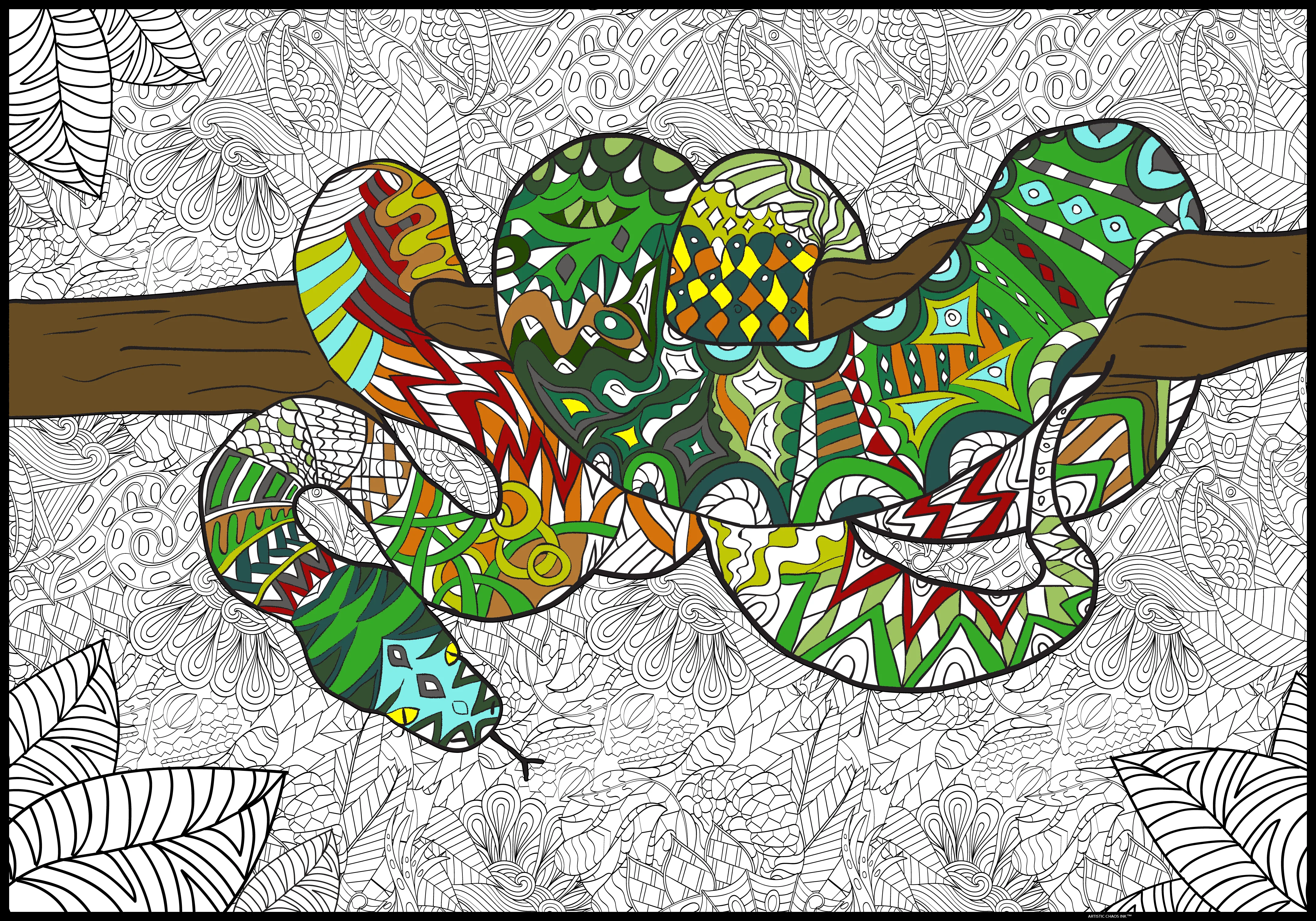 Snake Giant Coloring Poster- – Large Snake Wall Art, Group Coloring Activity for Kids, Families & Classrooms - Image 3