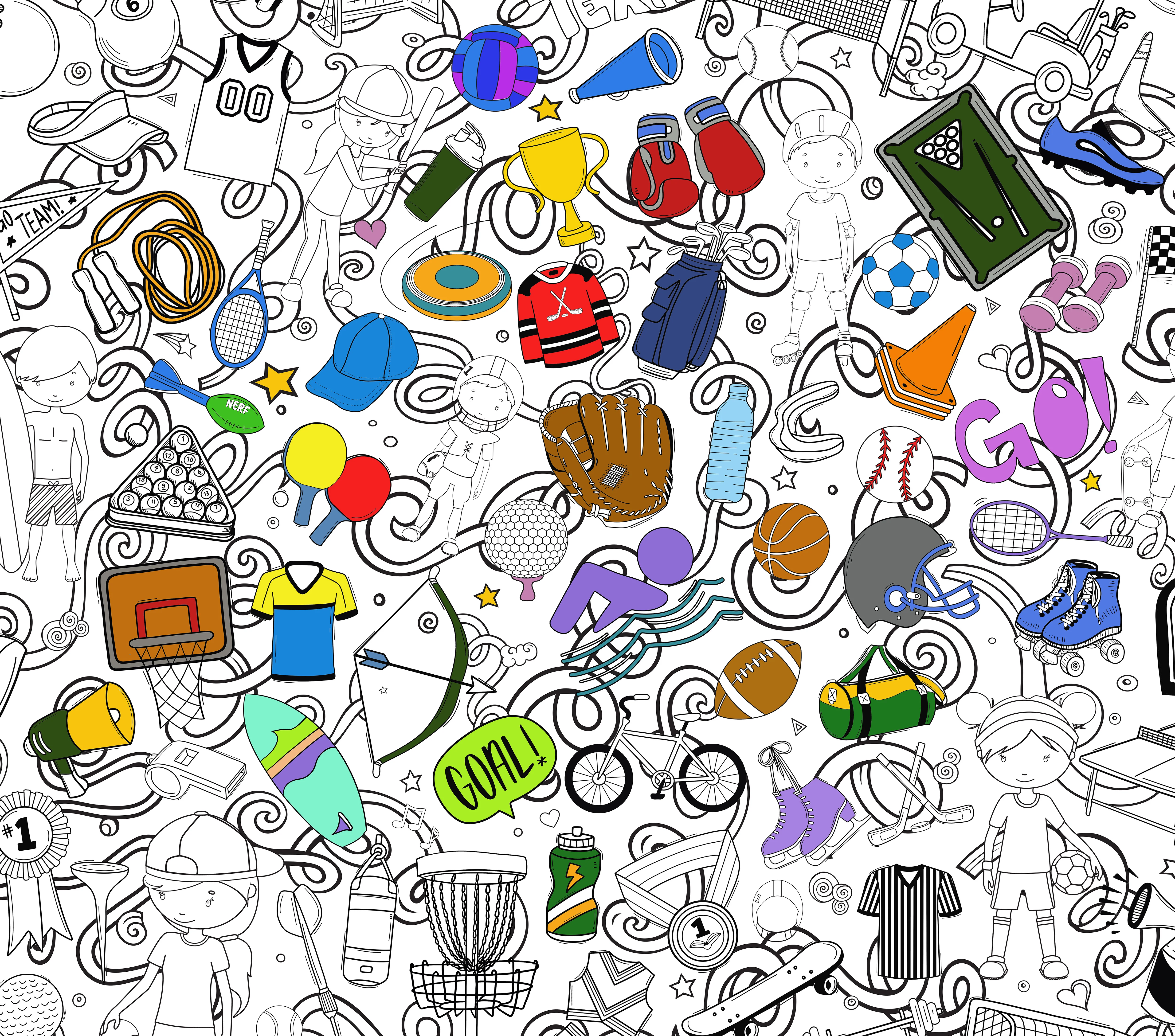 Sports Giant Coloring Poster | Team Coloring Activity - Image 8