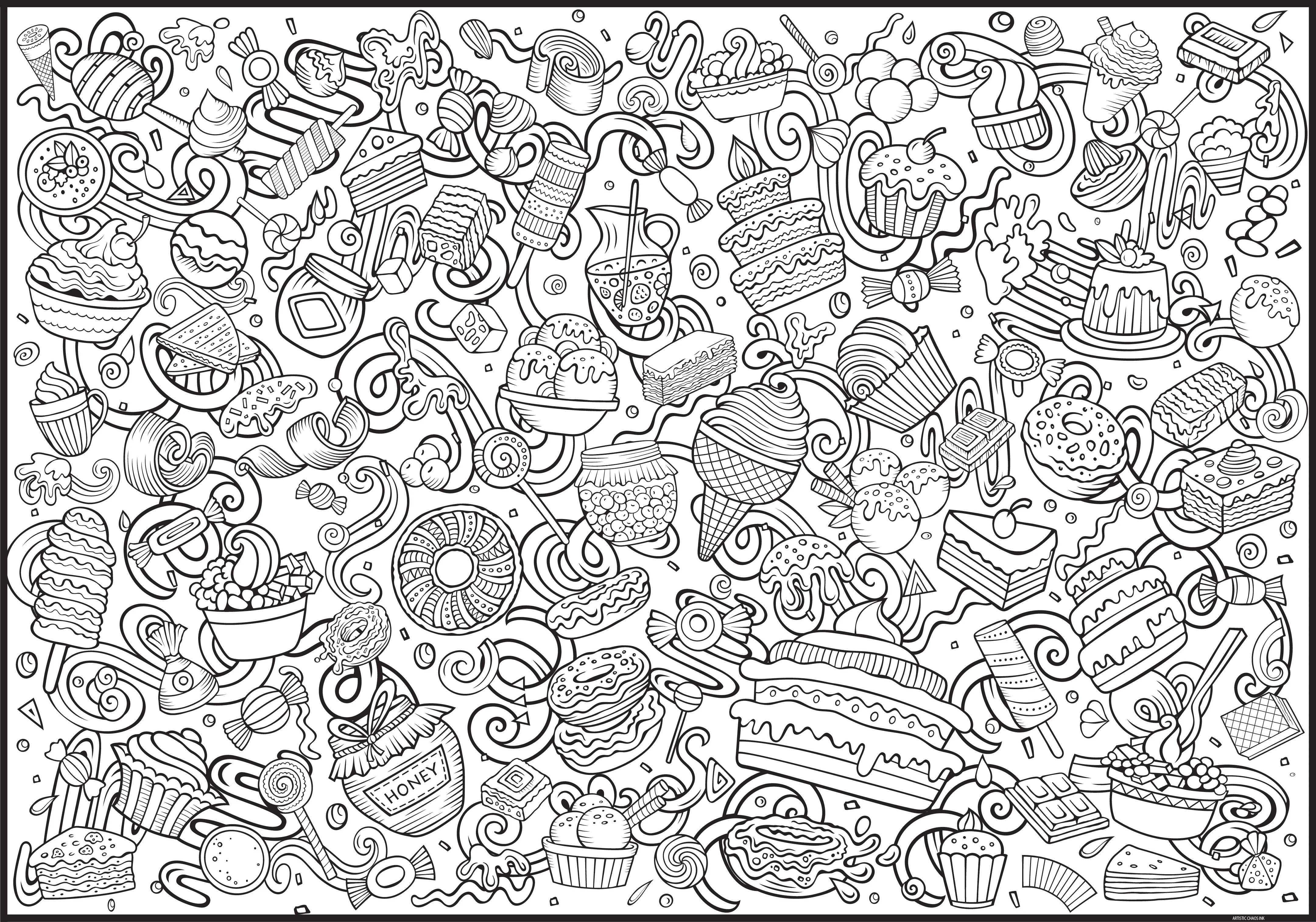 Personalized Giant Sweets Coloring Poster | Fun Coloring - Image 3