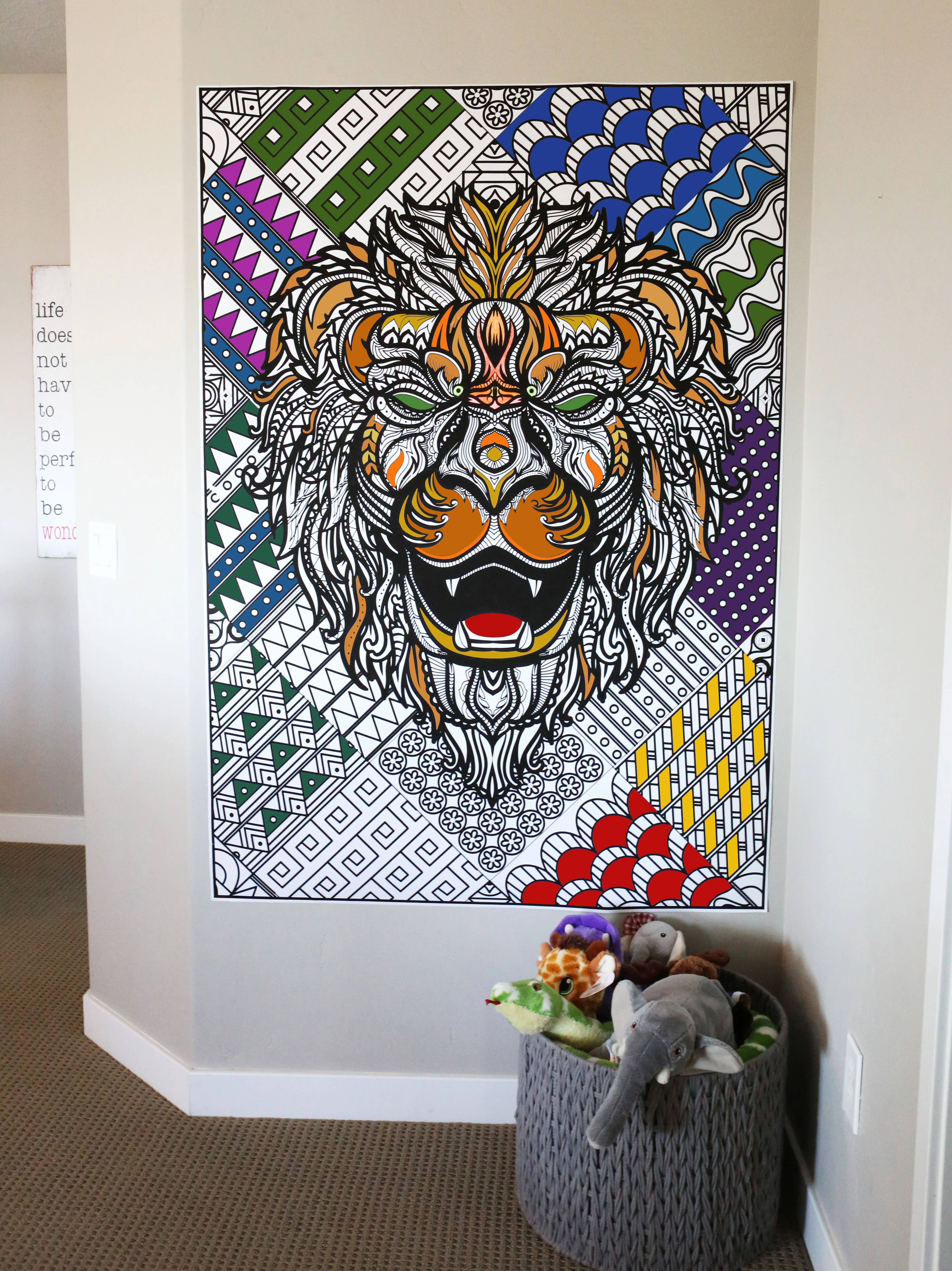 Lion Giant Coloring Poster- Large King of the Jungle Wall Art, Group Coloring Activity for Kids, Families & Classrooms - Image 5