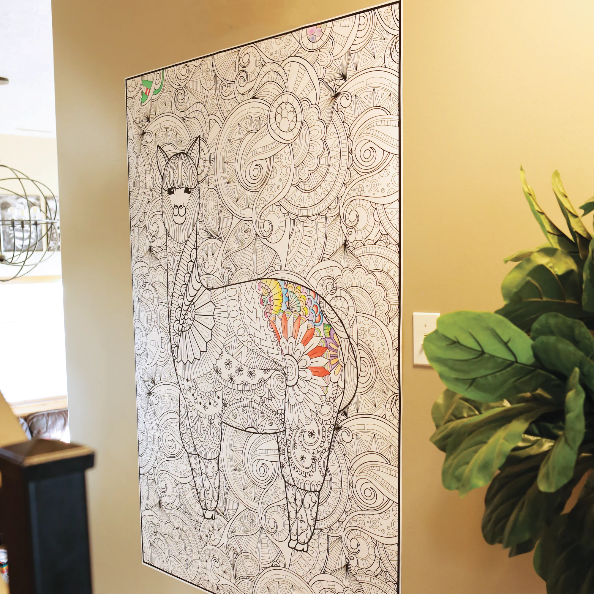 Llama Giant Coloring Poster- Large Llama Wall Art, Group Coloring Activity for Kids, Families & Gatherings - Image 9