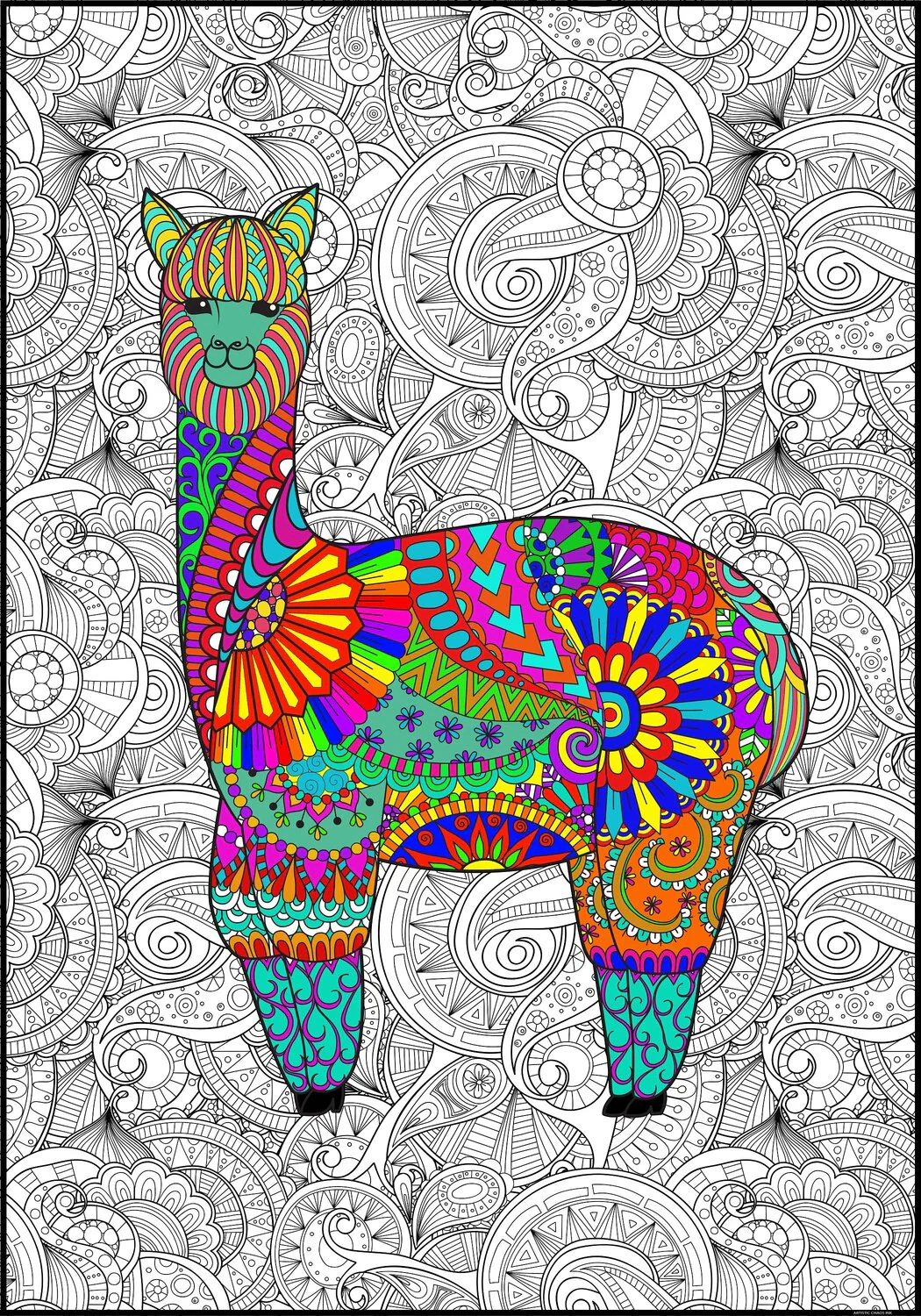 Llama Giant Coloring Poster- Large Llama Wall Art, Group Coloring Activity for Kids, Families & Gatherings - Image 8