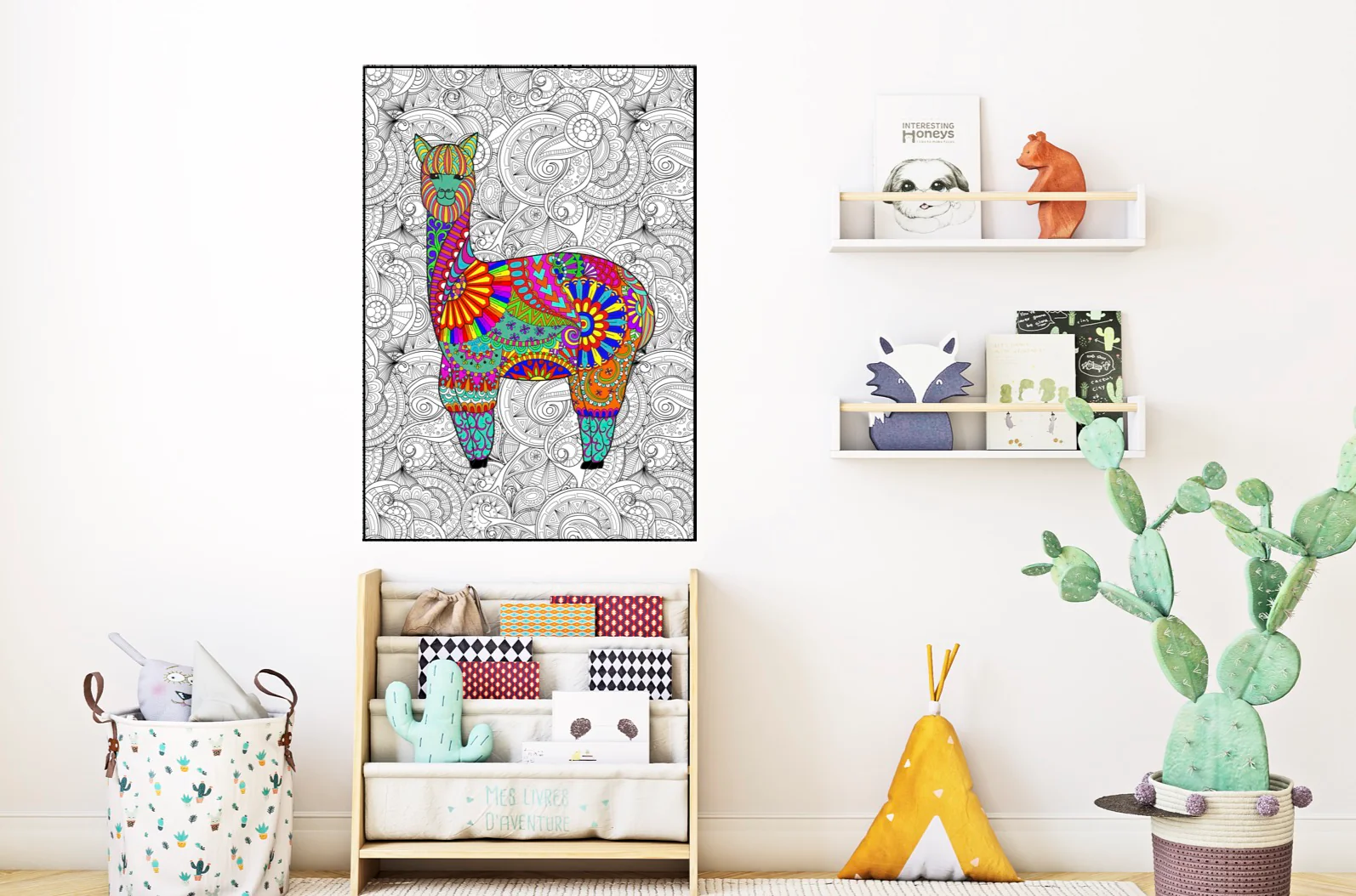 Llama Giant Coloring Poster- Large Llama Wall Art, Group Coloring Activity for Kids, Families & Gatherings - Image 4