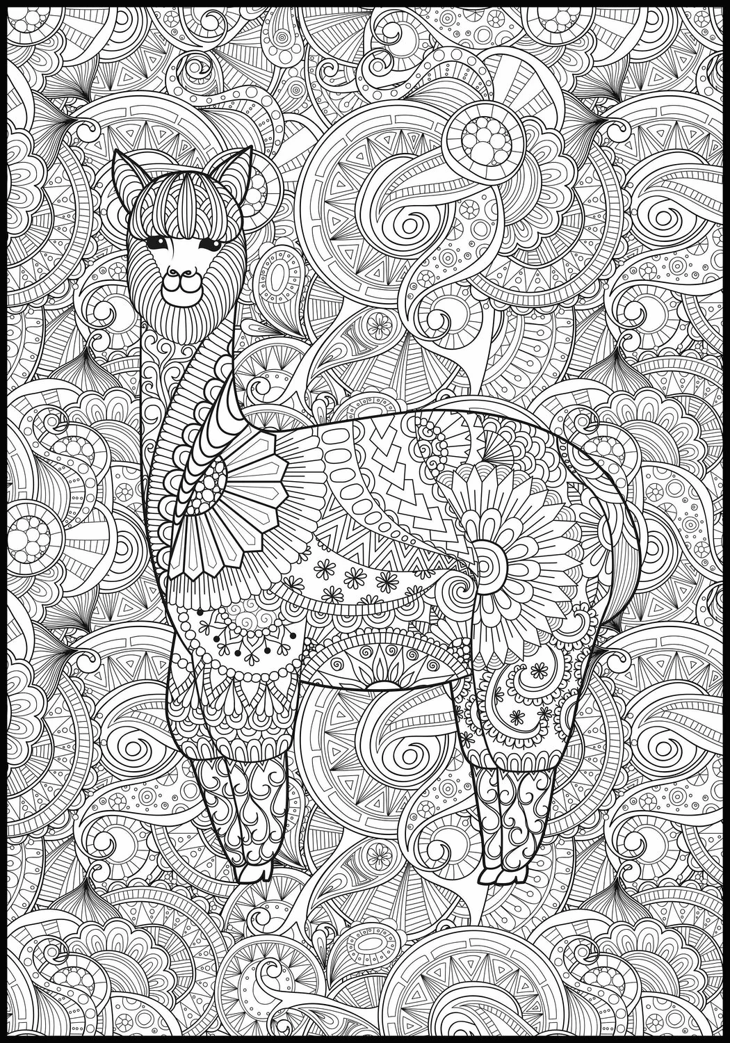 Llama Giant Coloring Poster- Large Llama Wall Art, Group Coloring Activity for Kids, Families & Gatherings - Image 3