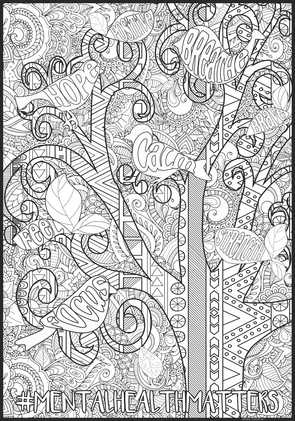 PERSONALIZED Mental Health Awareness Coloring Poster | Group Fun - Image 10