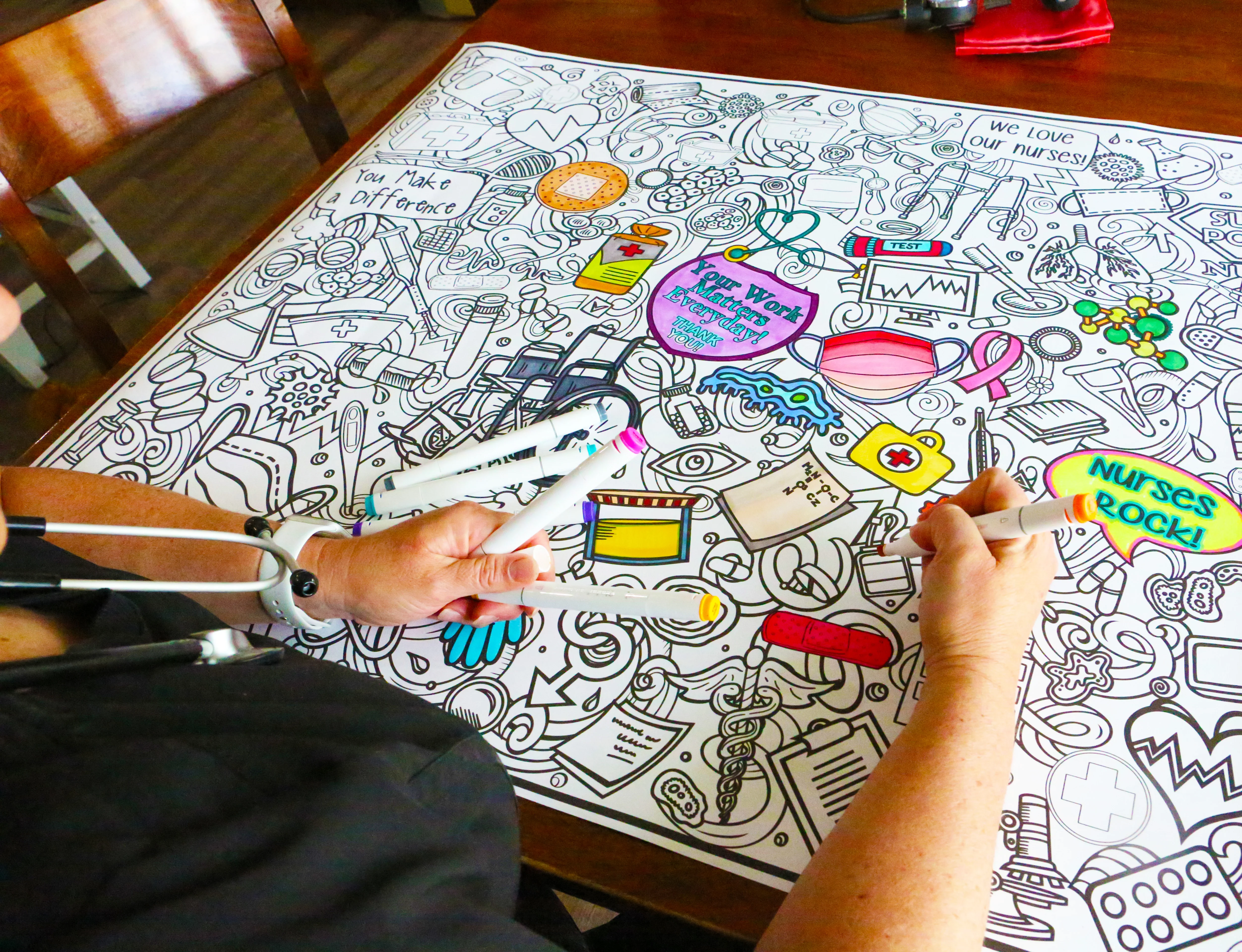 PERSONALIZED  Nurses Giant Coloring Poster | Team Coloring - Image 12