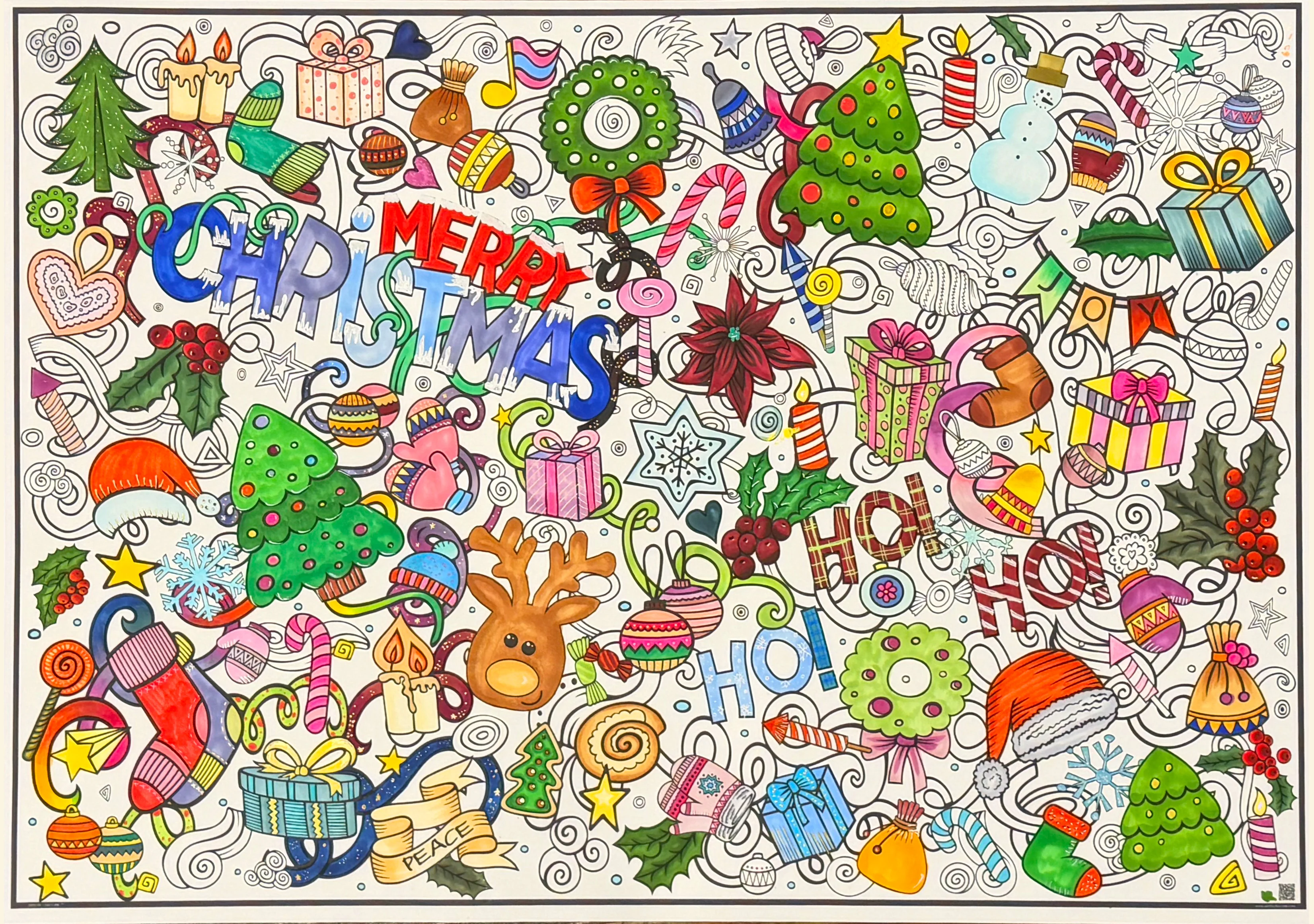 Christmas Giant Coloring Poster – Large Festive Wall Art for Families & Group Coloring Activity for Parties & Celebrations - Image 8