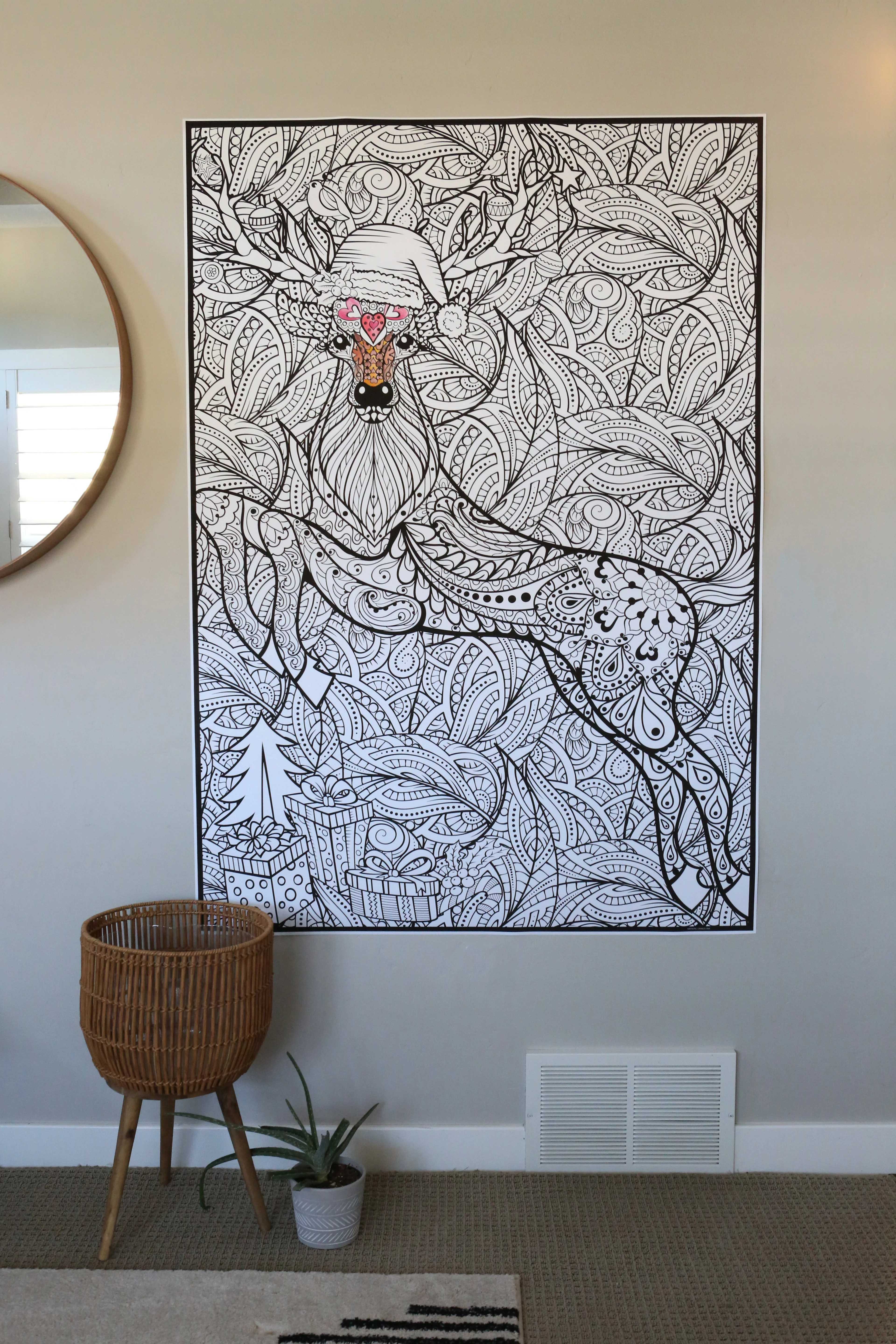 Christmas Deer Giant Coloring Poster – Large Holiday Wall Art for Families & Group Coloring Activity for Parties & Celebrations - Image 8