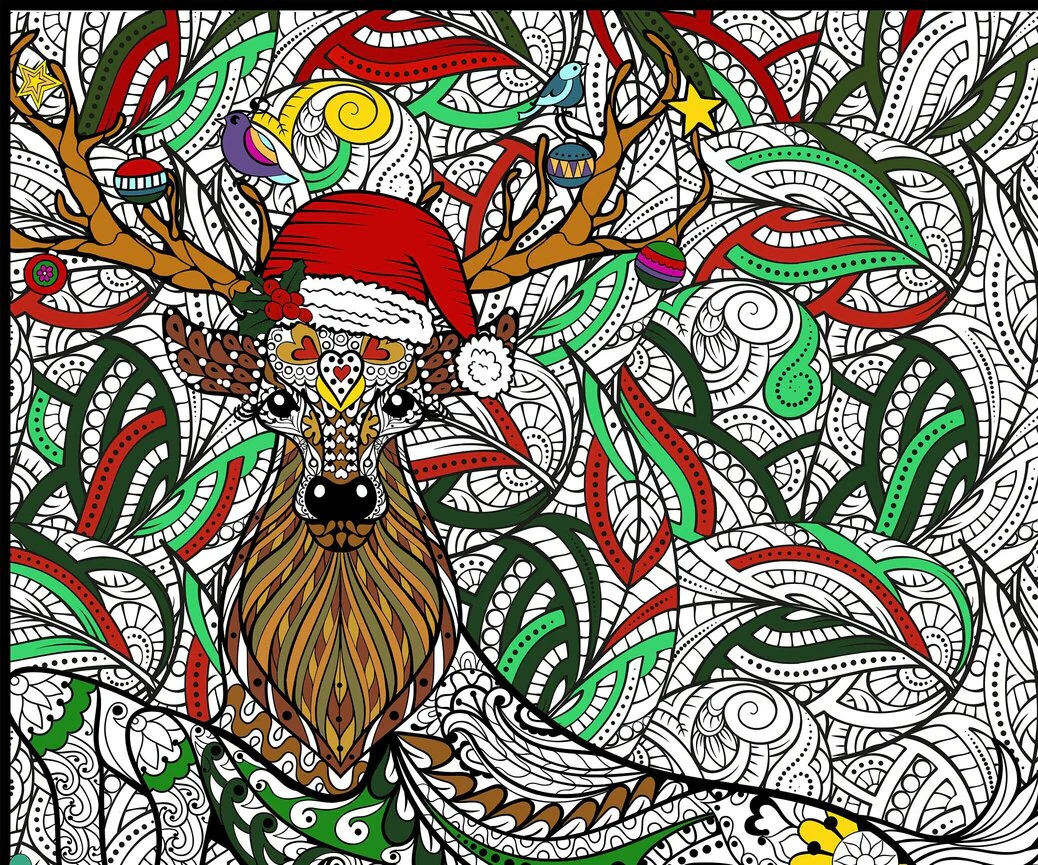 Christmas Deer Giant Coloring Poster – Large Holiday Wall Art for Families & Group Coloring Activity for Parties & Celebrations - Image 9