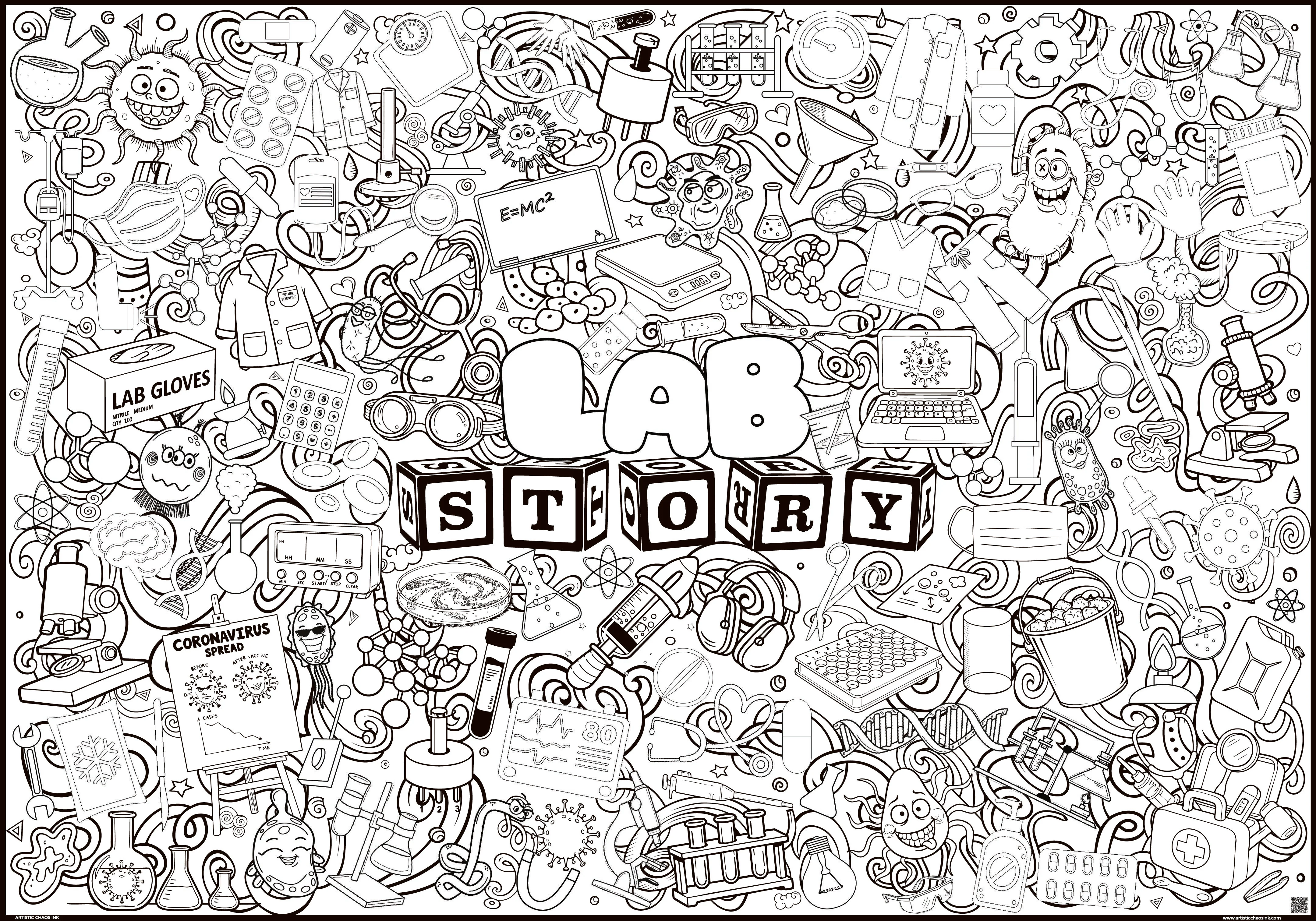 Lab Story 2026 Lab Week Giant Coloring Poster - Hours of Team Building Fun while Coloring and Connecting. - Image 3