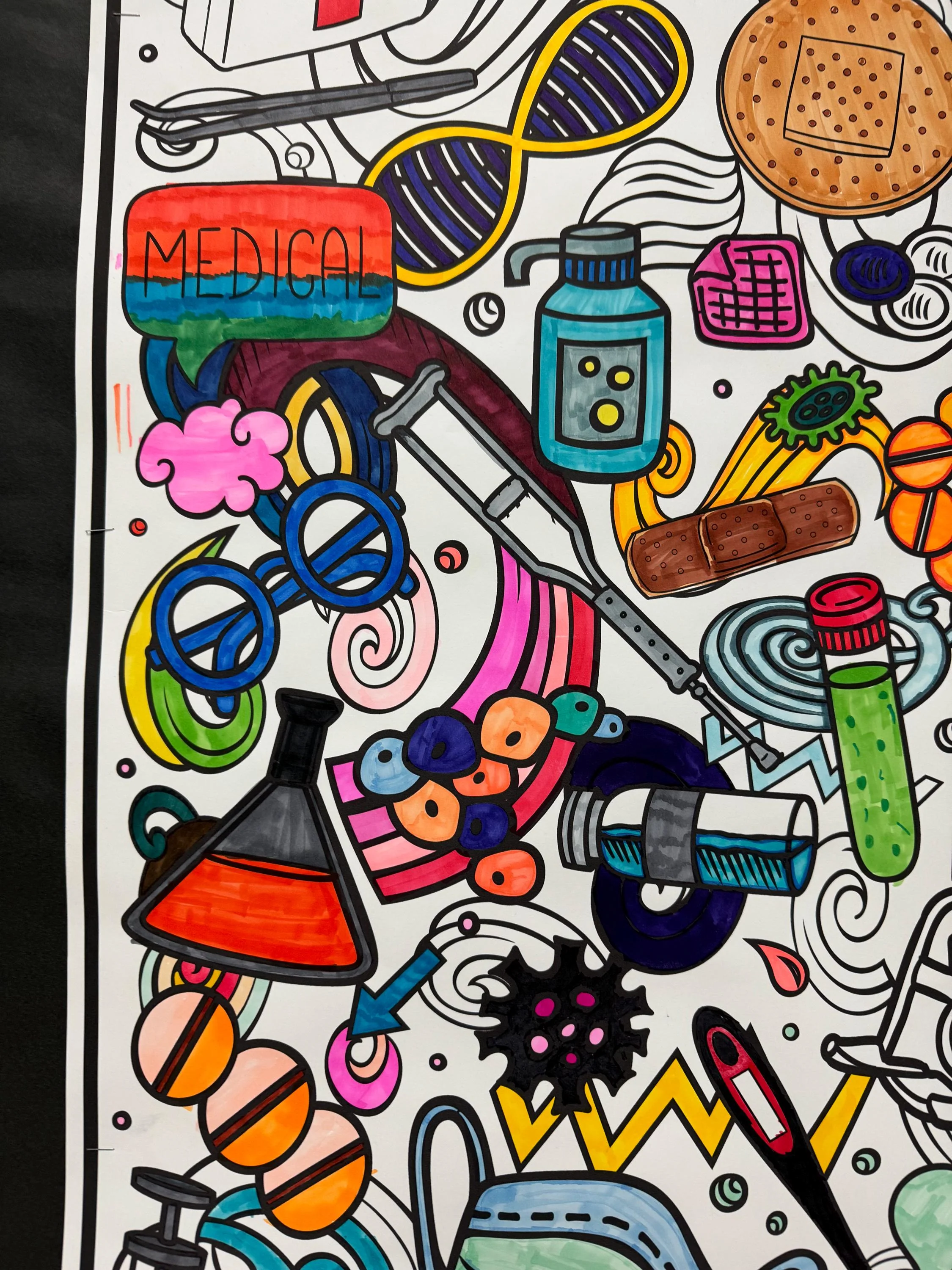 Medical Coloring Poster for Health Education - Hospital Week Team Wellness Activity - Image 8