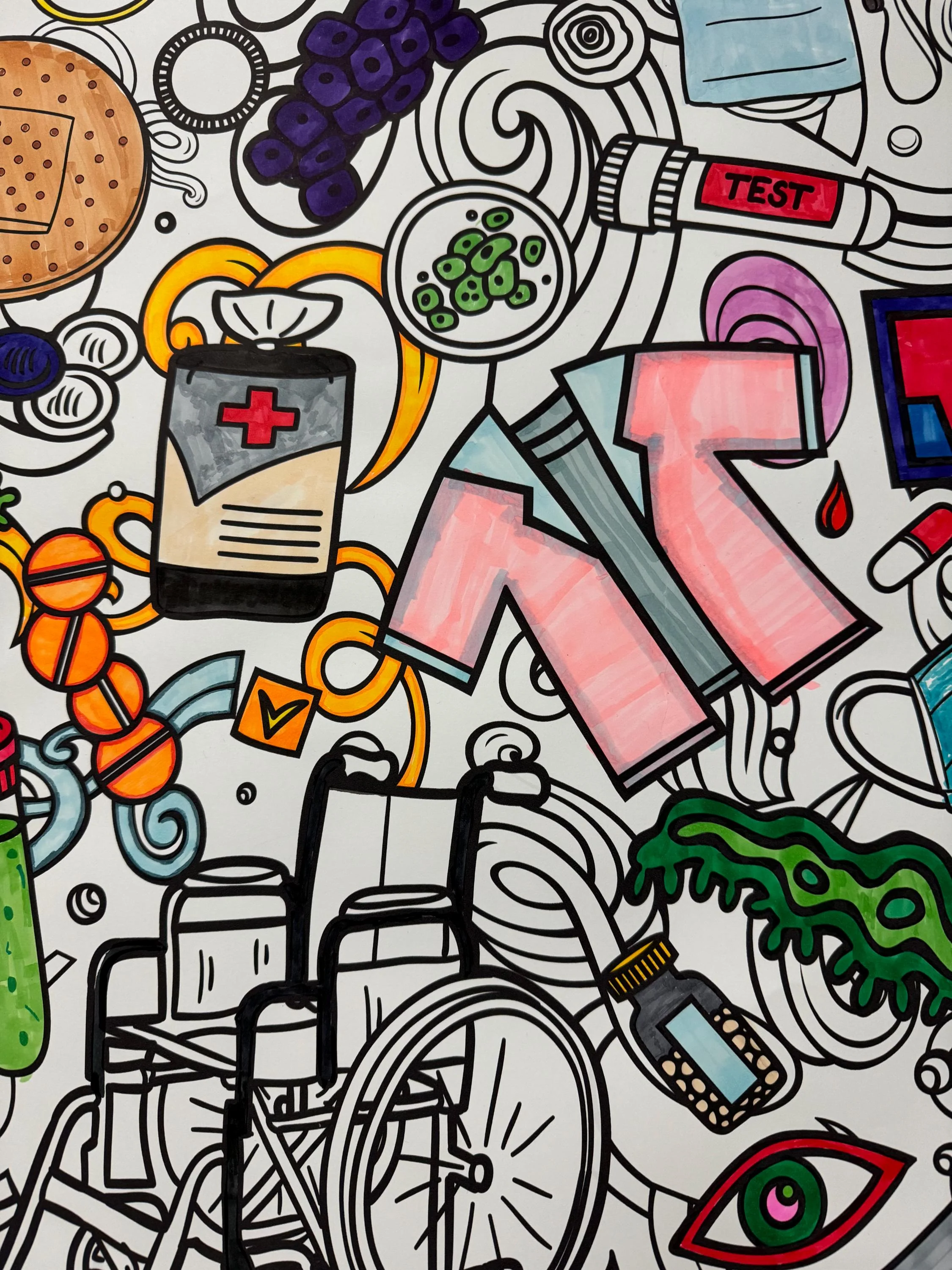 Medical Coloring Poster for Health Education - Hospital Week Team Wellness Activity - Image 9