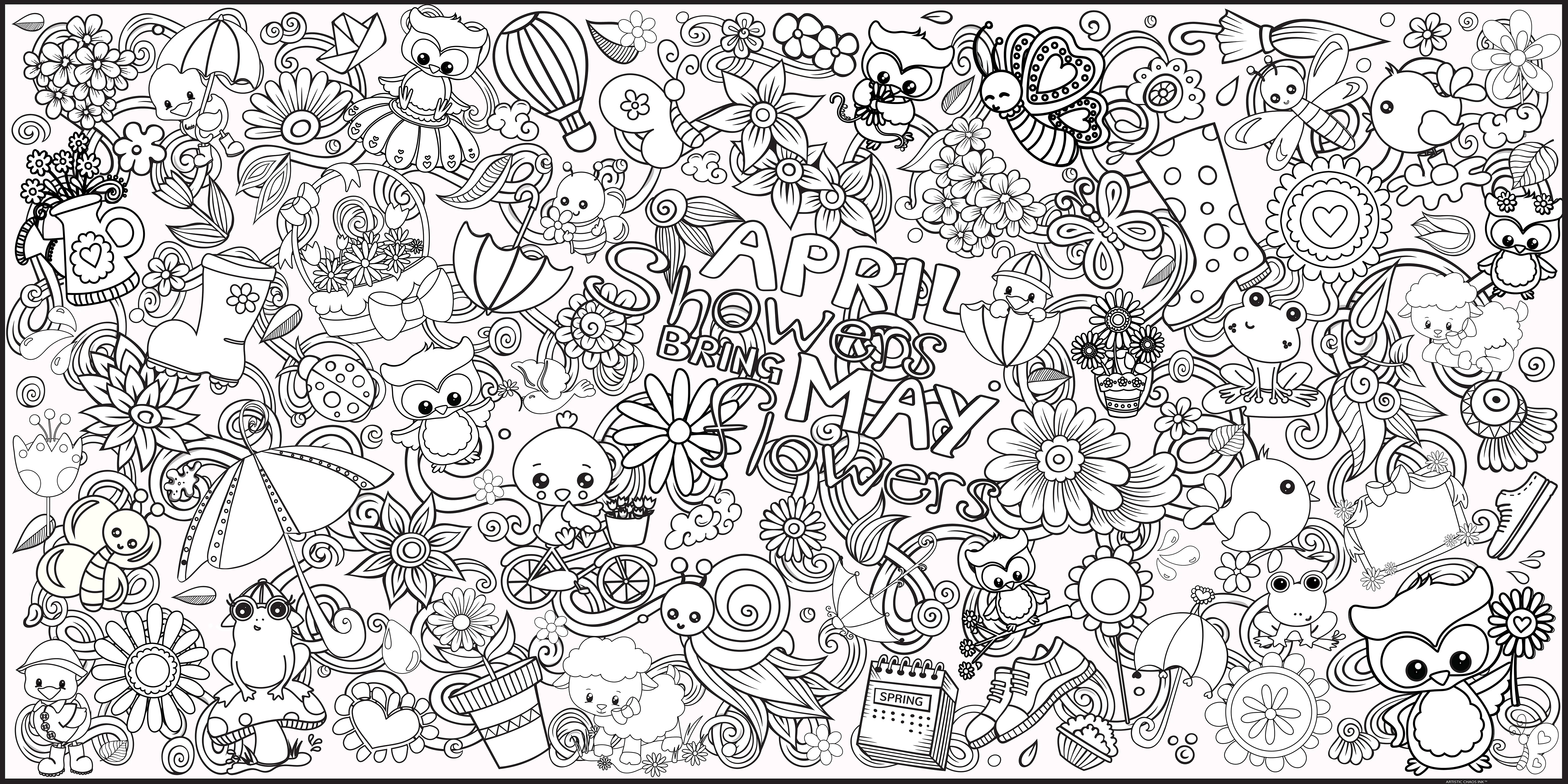 Spring Time Banner - Printable Coloring Pages / Digital Download | Instant PDF for Kids & Adults- Everyday Paper - Image 4