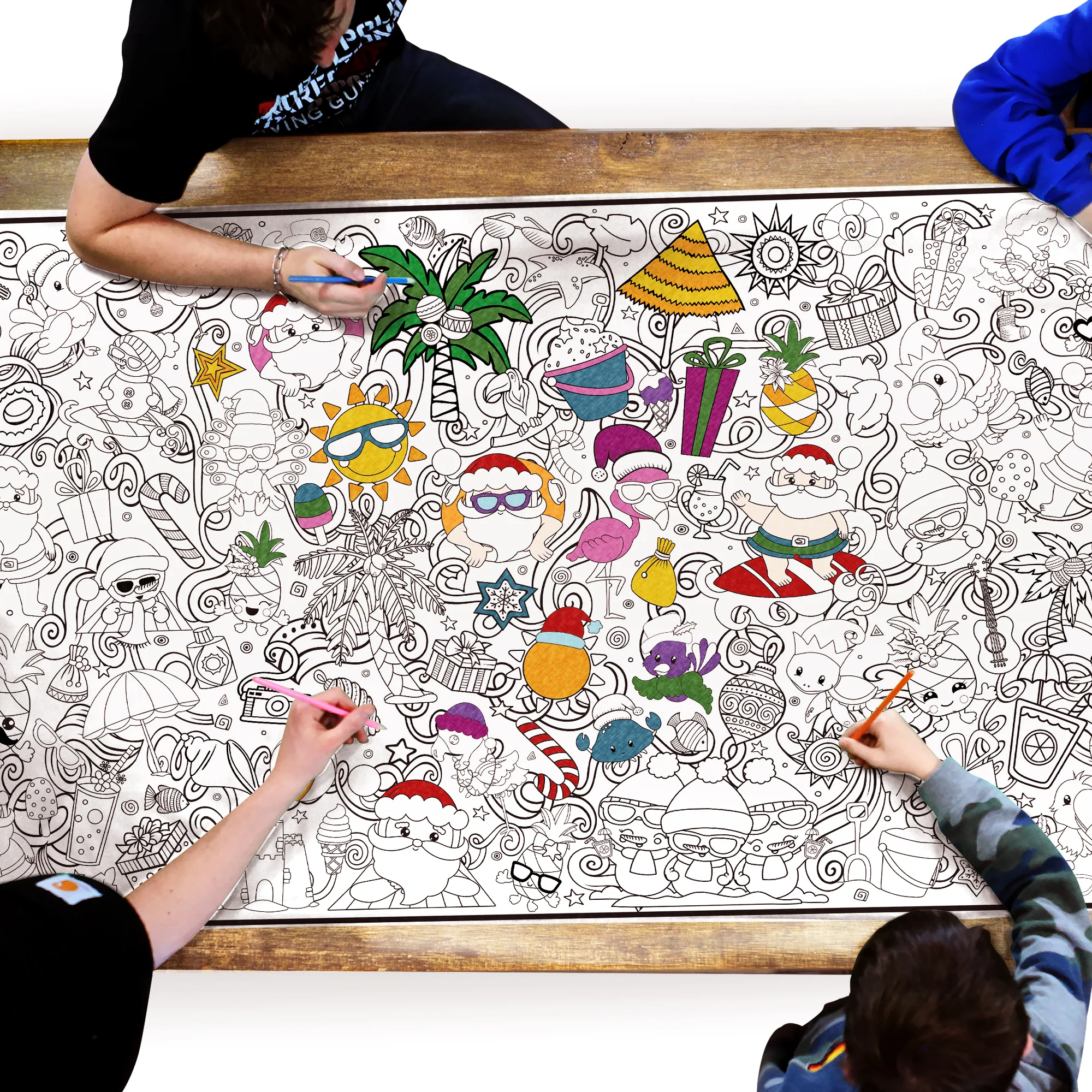 Tropical Christmas Everyday Event Poster and Banner | Large Coloring & Activity Poster for Celebrations, Kids, and Christmas Parties - Image 3